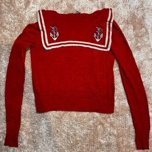 Hell Bunny Red Sailor Nautical Pinup Cardigan